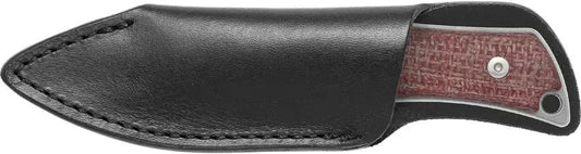 Mercury Kali Fixed Blade DP Mic - 5.75 Inch Overall Bohler N690 Drop Point With Red Canvas Burlap Micarta Handle by Mercury
