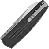 Mercury Logan Mini Linerlock - Satin Elmax Blade Black Aluminum Handle With Thumb Disk Pocket Clip by Mercury