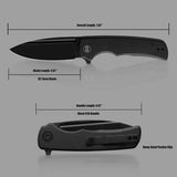 Miguron Knives Talism Linerlock - D2 Black PVD Drop Point Blade With G10 Handle And Extended Tang by Miguron Knives
