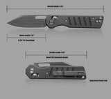Miguron Gatov Crossbar Lock Knife - Gray PVD Coated D2 Blade Dark Gray Aluminum Handle by Miguron Knives