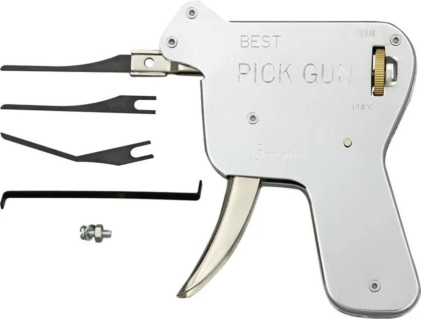 Kwik Force Lock Pick Gun Professional Pin Tumbler Unlock Tool With Trigger Handle Includes Three Pick Needles by Kwik Force