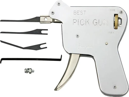 Kwik Force Lock Pick Gun Professional Pin Tumbler Unlock Tool With Trigger Handle Includes Three Pick Needles by Kwik Force
