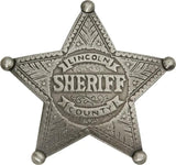 Badges Of The Old West Lincoln County Sheriff Badge MI3006 Silver Plated Brass Replica Boxed For Collectors by Badges Of The Old West
