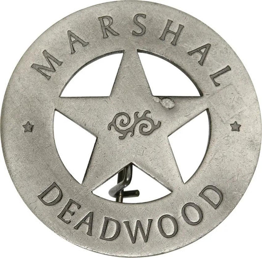 Authentic Old West Marshal Deadwood Badge Replica In Silver Plate Brass Boxed Museum Quality Collectors Edition MI3007 by Badges Of The Old West