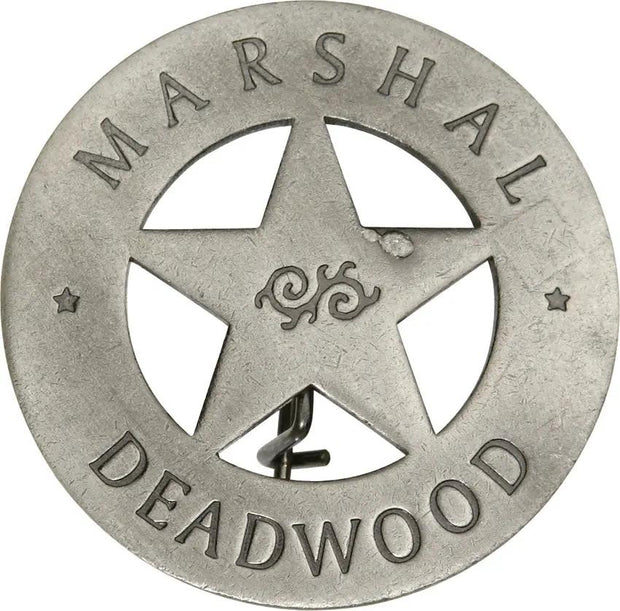 Authentic Old West Marshal Deadwood Badge Replica In Silver Plate Brass Boxed Museum Quality Collectors Edition MI3007 by Badges Of The Old West