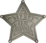 Old West Deputy Marshal Badge Replica MI3009 Silver Plate and Solid Brass Pin For Western History Collectors by Badges Of The Old West
