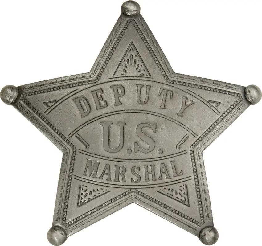 Old West Deputy Marshal Badge Replica MI3009 Silver Plate and Solid Brass Pin For Western History Collectors by Badges Of The Old West