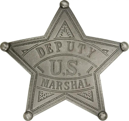 Old West Deputy Marshal Badge Replica MI3009 Silver Plate and Solid Brass Pin For Western History Collectors by Badges Of The Old West