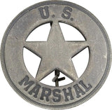 Badges Of The Old West US Marshal Badge Replica Museum Quality 2 Inch Brass And Silver Plate Boxed Collectors by Badges Of The Old West