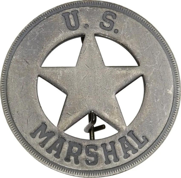 Badges Of The Old West US Marshal Badge Replica Museum Quality 2 Inch Brass And Silver Plate Boxed Collectors by Badges Of The Old West