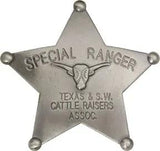 Old West Special Ranger Badge Replica For Collectors By Texas And Southwestern Cattle Raisers Association Silver Plate Brass Boxed by Badges Of The Old West