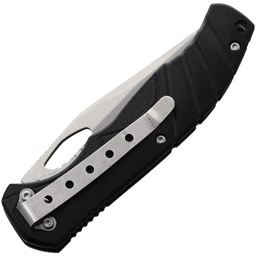 BZ Linerlock Knife Black Handle - Satin Clip Point Blade 3.25 Inch, 4.5 Inch Closed, Pocket Clip by Miscellaneous