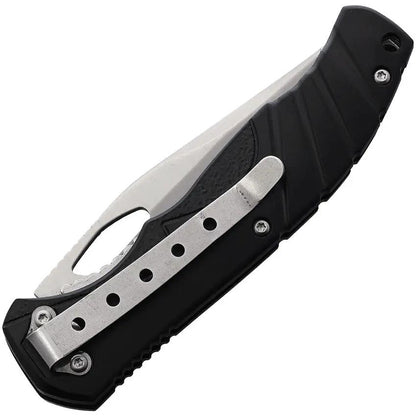 BZ Linerlock Knife Black Handle - Satin Clip Point Blade 3.25 Inch, 4.5 Inch Closed, Pocket Clip by Miscellaneous
