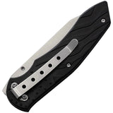 Miscellaneous Linerlock Knife - Black Handle With American Flag Motif, Satin 3.5in Blade, Pocket Clip, 4.5in Closed by Miscellaneous