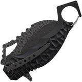 Miscellaneous Karambit Linerlock Assisted Opening Black Knife - 5.5 Inch Closed, 3 Inch Stonewash Blade by Miscellaneous