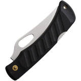 Mikov Crocodile Lockback Knife - Black Handle Mirror Finish 420 Stainless Clip Point Blade 4.75 Inch Closed by Mikov