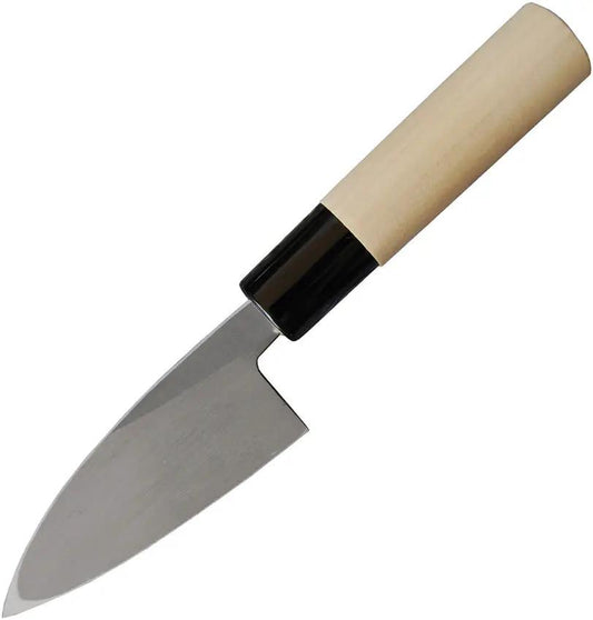Mikihisa Deba Fixed Blade 90mm L038 - Tsuchime Finish White Steel Number 2 Blade by Mikihisa