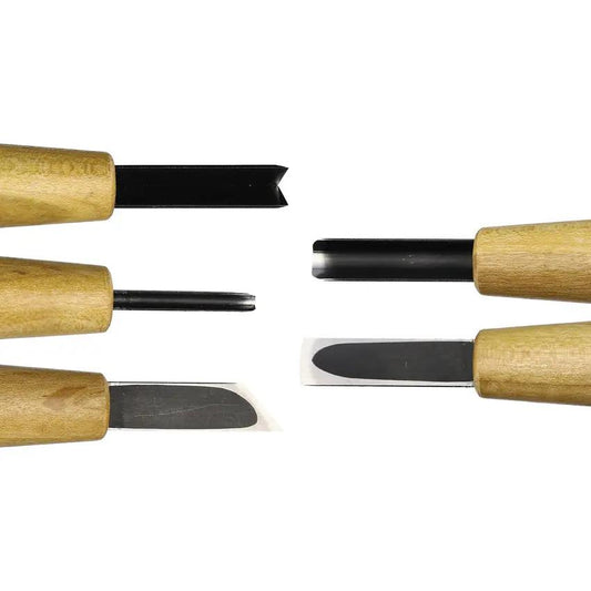 Mikihisa Power Grip Wood Chisel Set 5pc 800053 - Beech Wood Handles Hardside Case Included by Mikihisa