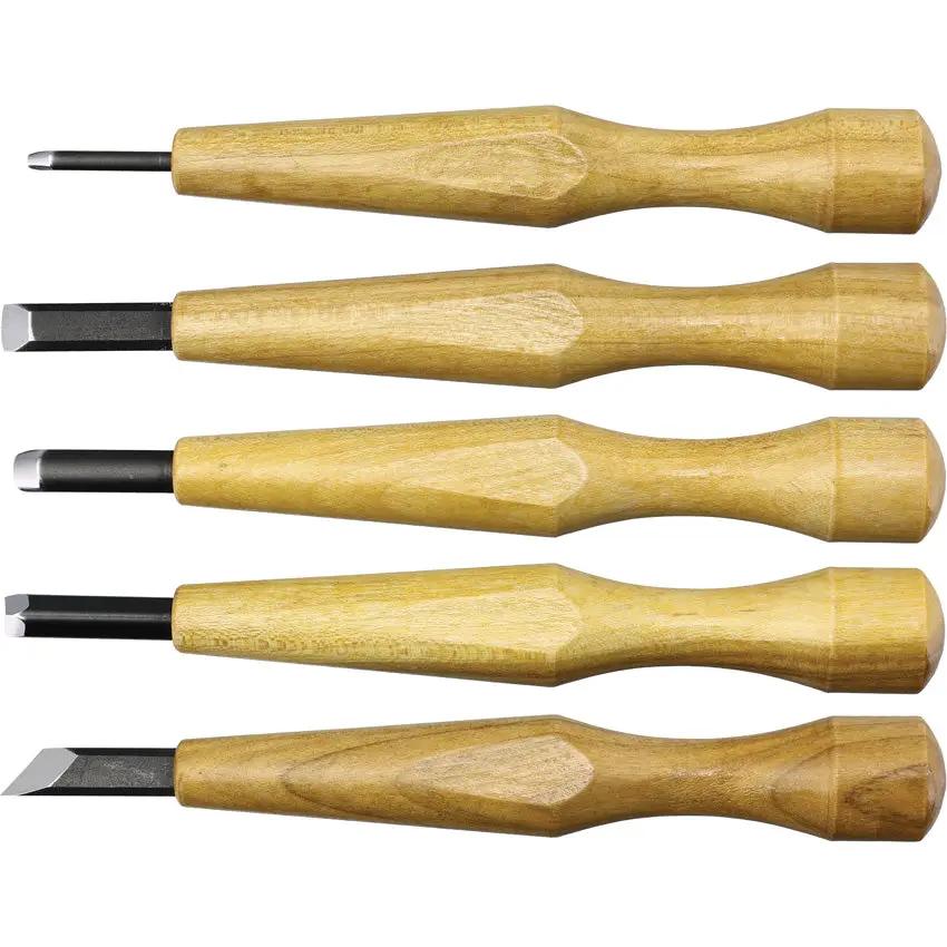 Mikihisa Power Grip Wood Chisel Set 5pc 800053 - Beech Wood Handles Hardside Case Included by Mikihisa