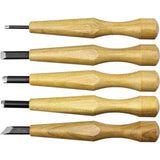 Mikihisa Power Grip Wood Chisel Set 5pc 800053 - Beech Wood Handles Hardside Case Included by Mikihisa