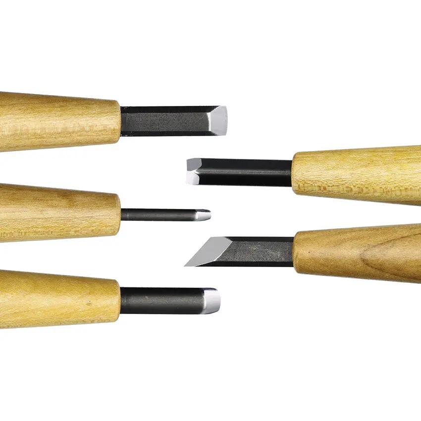 Mikihisa Power Grip Wood Chisel Set 5pc 800053 - Beech Wood Handles Hardside Case Included by Mikihisa