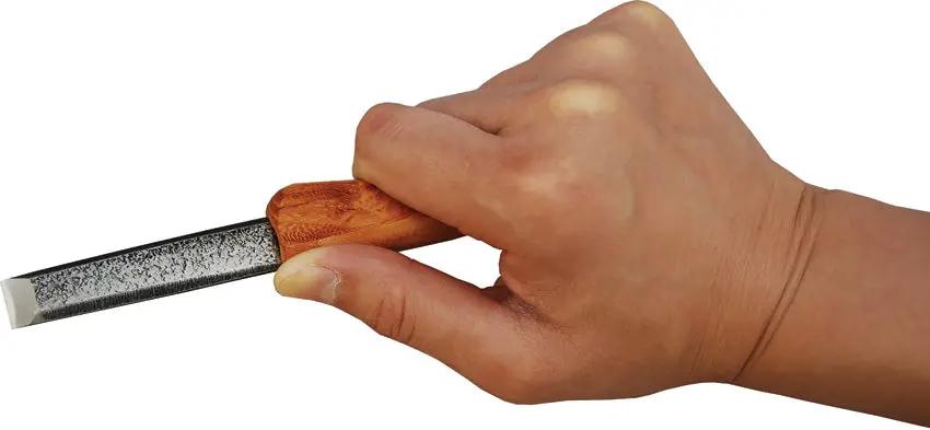 Mikihisa Mikikichan Carving Knife Hira L065 - Stainless Single Edge Blade With Wood Handle And Leather Sheath by Mikihisa