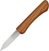 Mikihisa Mikikichan Carving Knife Ken L066 - Ken Style Blade With 6 Inch Overall Wood Handle Leather Sheath by Mikihisa