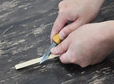 Mikihisa Mikikichan Carving Knife Ken L066 - Ken Style Blade With 6 Inch Overall Wood Handle Leather Sheath by Mikihisa