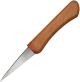 Mikihisa Mikikichan Carving Knife Kuri L067 - 2.5 Inch Single Edge Blade With Wood Handle And Leather Sheath by Mikihisa