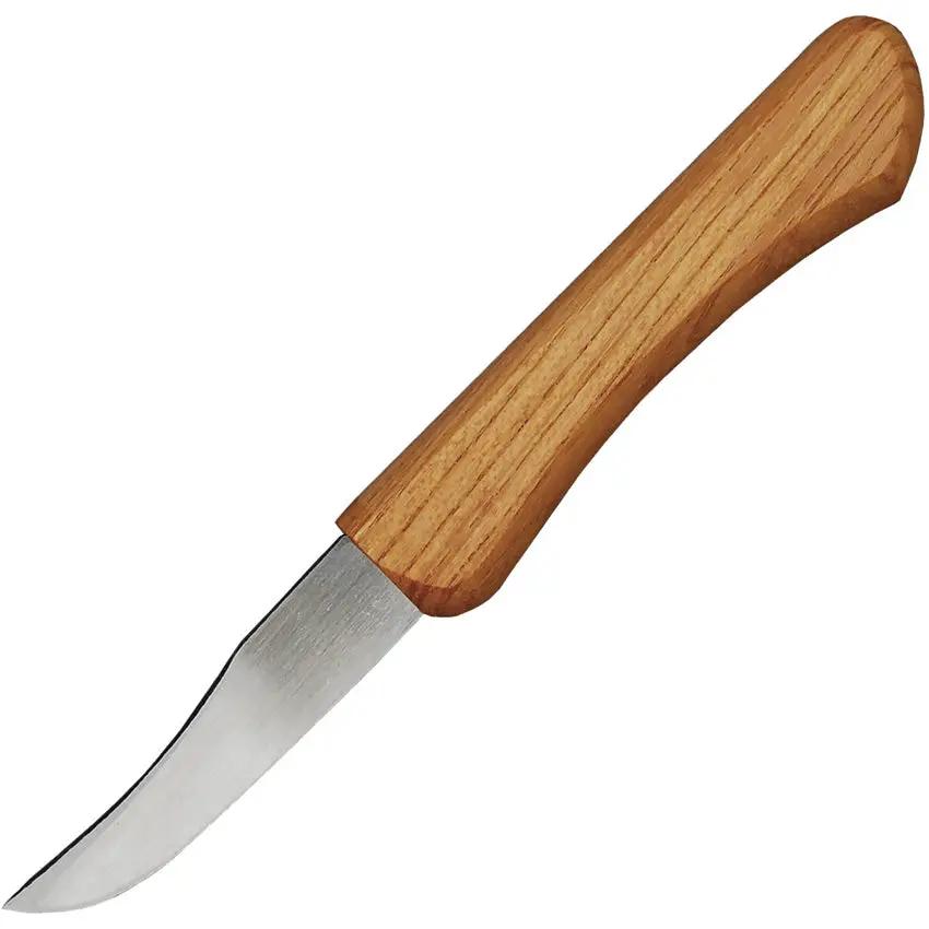 Mikihisa Mikikichan Carving Knife L073 - 2.5 Inch Stainless Steel Blade With Wood Handle And Leather Sheath by Mikihisa
