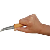 Mikihisa Mikikichan Carving Knife L073 - 2.5 Inch Stainless Steel Blade With Wood Handle And Leather Sheath by Mikihisa