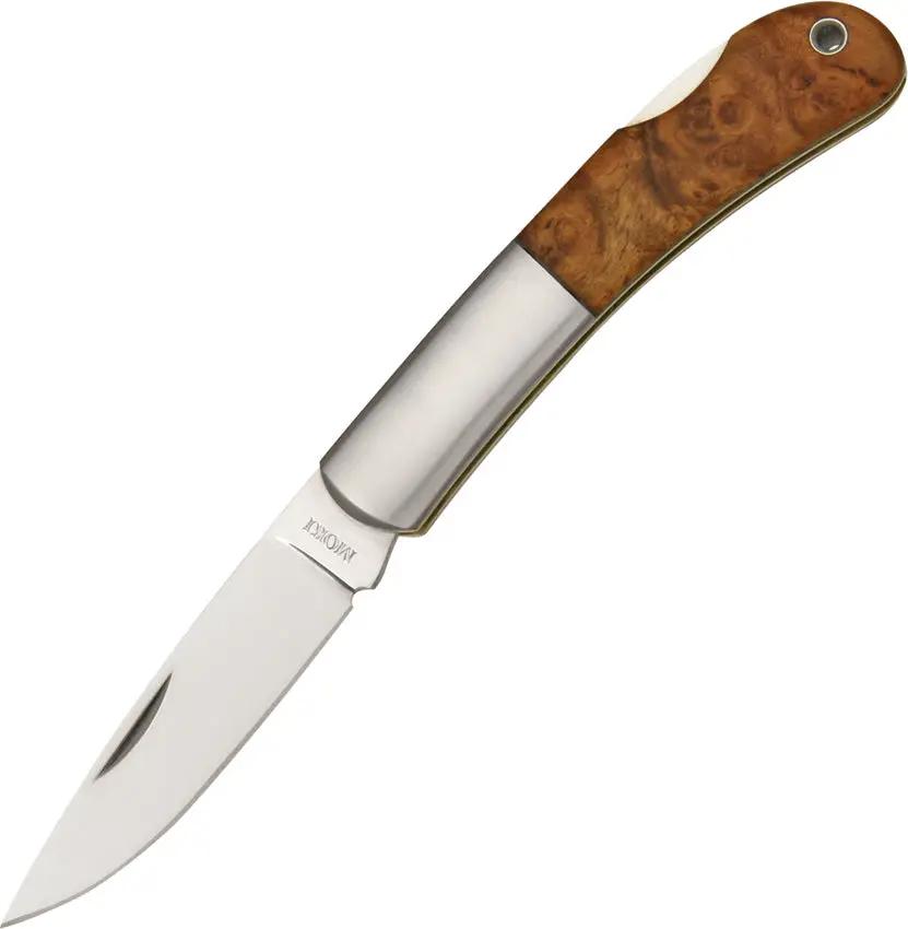 Moki Glory Lockback Folding Knife With Quince Wood Handle, Mirror Blade, Durable EDC For Outdoor Enthusiasts by Moki