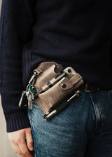 MKM Maniago Knife Makers Belt Organizer Gray - Knife Pocket Phone Pocket And 360 Degree Rotary Keychain by MKM-Maniago Knife Makers