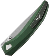 MKM Detonario Linerlock Knife Green With Bohler M390 Blade 4.88in Closed Thumb Stud Pocket Clip For EDC Enthusiasts by MKM-Maniago Knife Makers