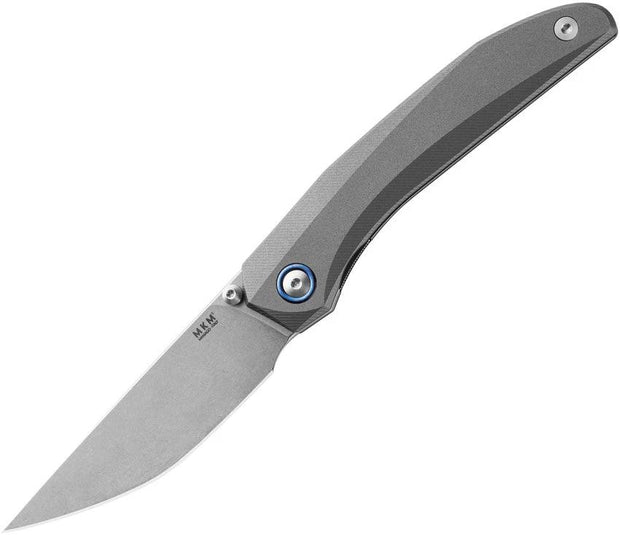 MKM Detonario Linerlock Knife With M390 Blade 3 Inch Stonewash Aluminum Handle Pocket Clip For EDC Enthusiasts by MKM-Maniago Knife Makers