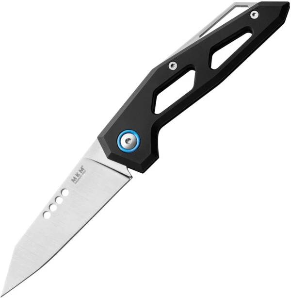 MKM Maniago Knife Makers Edge Folder EDC Knife With 3 Inch Satin Bohler M390 Blade Black Aluminum Handle by MKM-Maniago Knife Makers