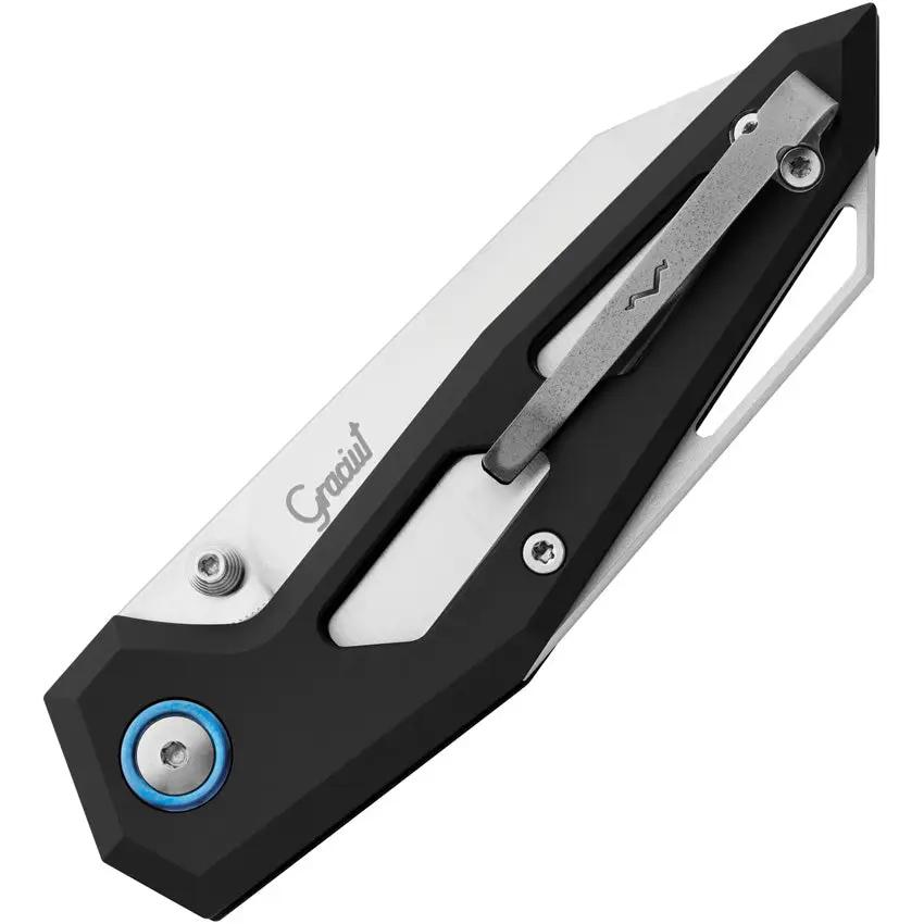 MKM Maniago Knife Makers Edge Linerlock Black EDC Knife - Premium 3in Satin Elmax Blade by MKM-Maniago Knife Makers