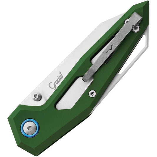 MKM Maniago Knife Makers Edge Linerlock Green EGL AGR EDC Pocket Knife With Elmax Steel Blade by MKM-Maniago Knife Makers