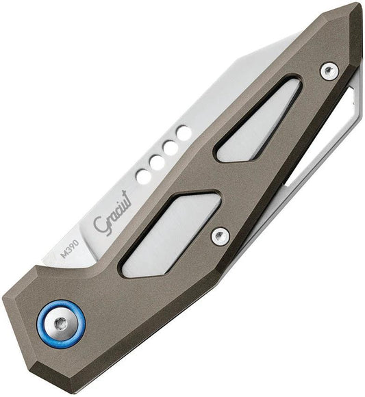 MKM Maniago Edge Folder Titanium Bronze MK EG TBR With Bohler M390 Blade 4 Inch Closed For Knife Enthusiasts by MKM-Maniago Knife Makers