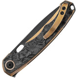 MKM Eclipse Framelock Bronze Knife - CPM MagnaCut Blade, Carbon Fiber Onlay for EDC Enthusiasts by MKM-Maniago Knife Makers