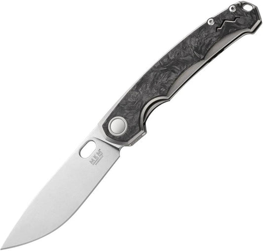 MKM Maniago Eclipse Framelock Dark Matter MagnaCut CPM Blade with Gray Titanium and Carbon Fiber Onlay for EDC by MKM-Maniago Knife Makers