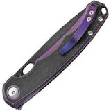 MKM Eclipse Framelock Knife MagnaCut Purple Titanium Handle EDC Enthusiasts Elite by MKM-Maniago Knife Makers