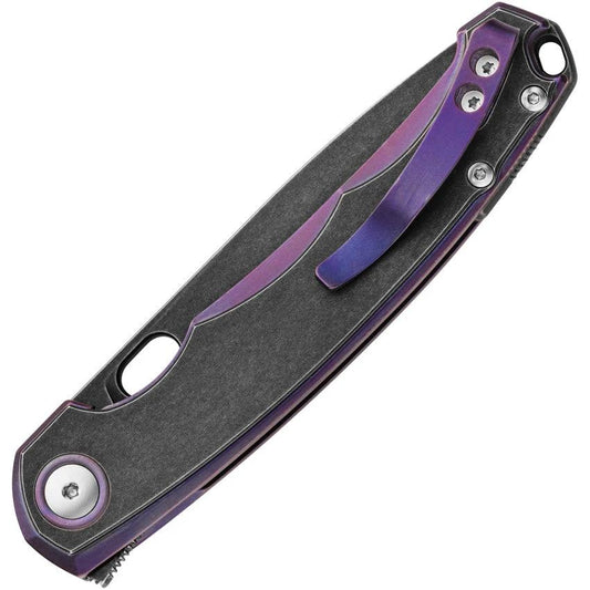 MKM Eclipse Framelock Knife MagnaCut Purple Titanium Handle EDC Enthusiasts Elite by MKM-Maniago Knife Makers