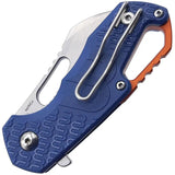 Fox MKM Isonzo Linerlock Hawkbill Knife - Blue FRN Handle N690 Compact EDC Blade And Precision by MKM-Maniago Knife Makers