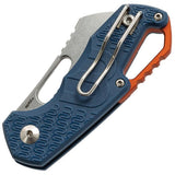 Fox Knives Isonzo Linerlock Blue FRN Handle Rugged EDC Knife Bohler N690 Blade 3.5in Closed by MKM-Maniago Knife Makers