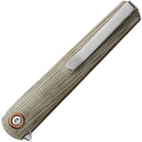 MKM Maniago Flame Light Linerlock Knife With Stonewash M390 Blade Green Micarta Handle For EDC by MKM-Maniago Knife Makers