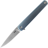 MKM Maniago Flame Framelock Knife Blue Titanium Handle Premium M390 Drop Point EDC Enthusiasts by MKM-Maniago Knife Makers