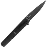 MKM Maniago Flame Framelock Drop Point Knife Dark Stonewash M390 Titanium Handle EDC by MKM-Maniago Knife Makers
