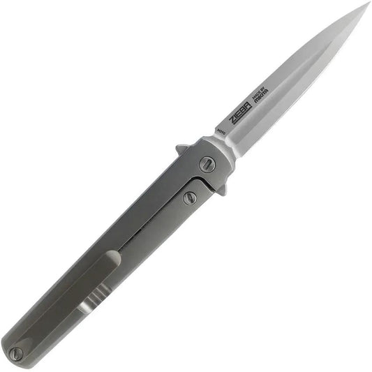 MKM Maniago Flame Framelock Dagger - Premium Micarta Green Canvas Handle With M390 Blade And Extended Tang by MKM-Maniago Knife Makers