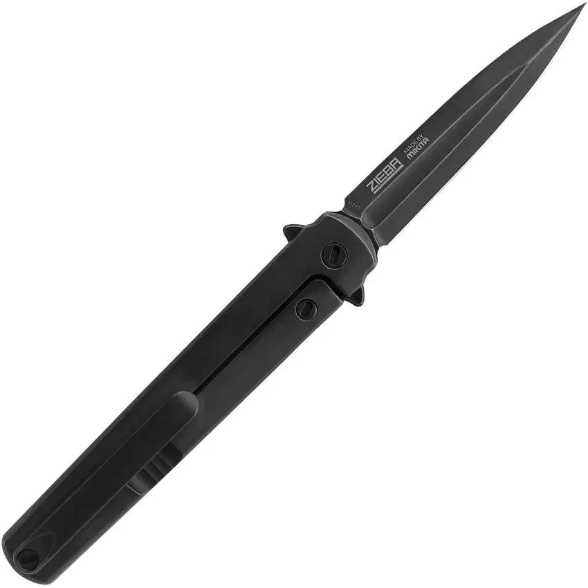MKM Maniago Flame Framelock Dagger Knife - M390 Blade Titanium Handle Dark Stonewashed Finish For EDC Enthusiasts by MKM-Maniago Knife Makers